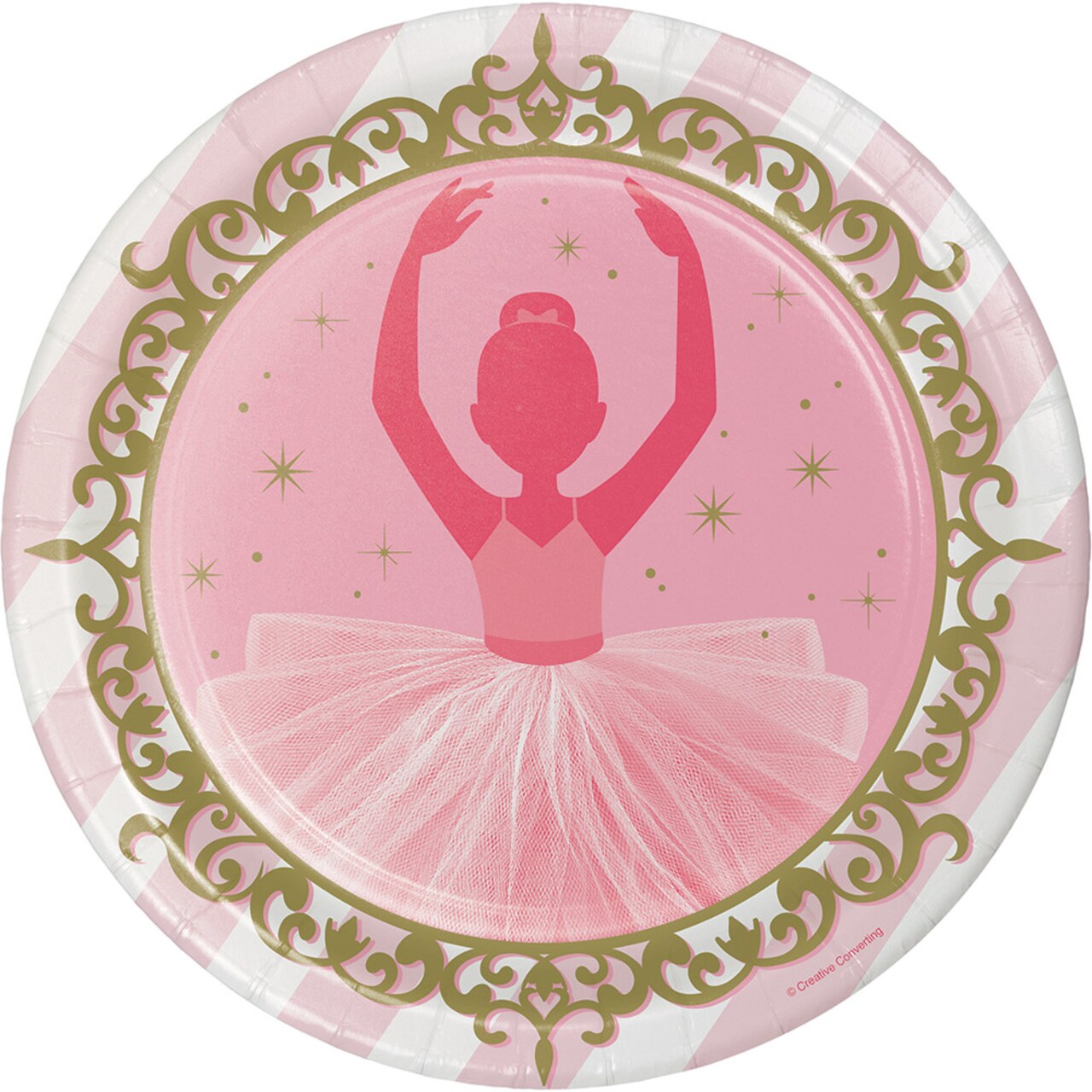 Party Central Twinkle Toes Ballerina Disposable Party Dinner Plates - 8.75" - Club Pack of 96